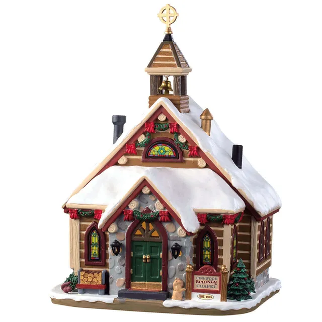 lemax-pinewood-springs-chapel-chapelle-lumineuse-village-de-no-l image 1