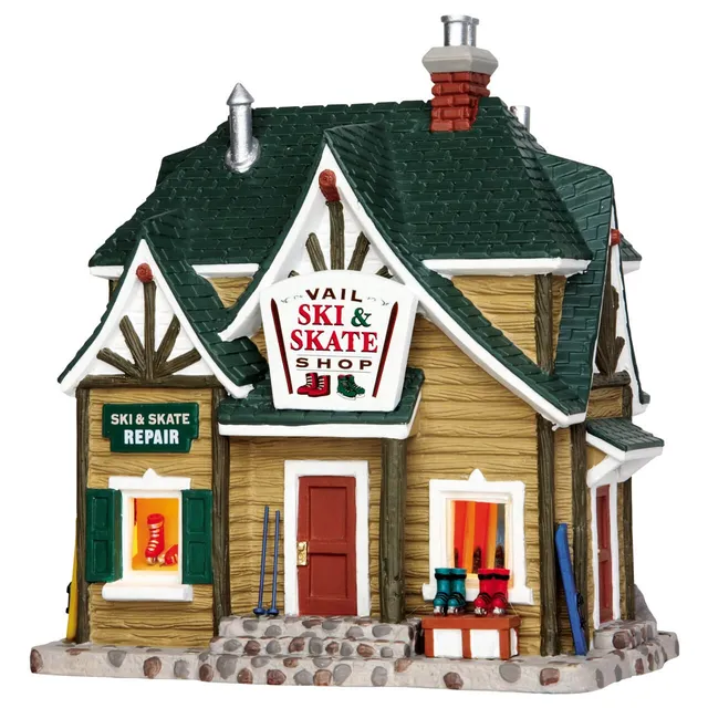 lemax-vail-ski-skate-shop-boutique-de-ski-miniature-lumineuse image 1