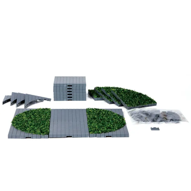 lemax-plaza-system-grey-round-grass-24-pcs-dalles-village image 1