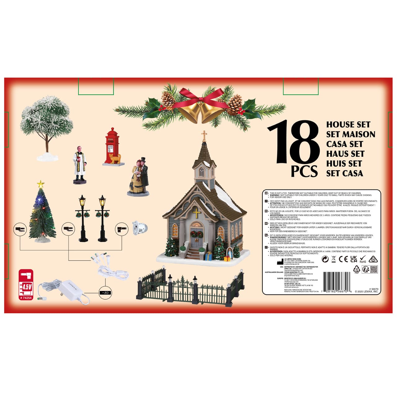 lemax-small-town-church-set-glise-de-caddington-village-neigeuse image 3