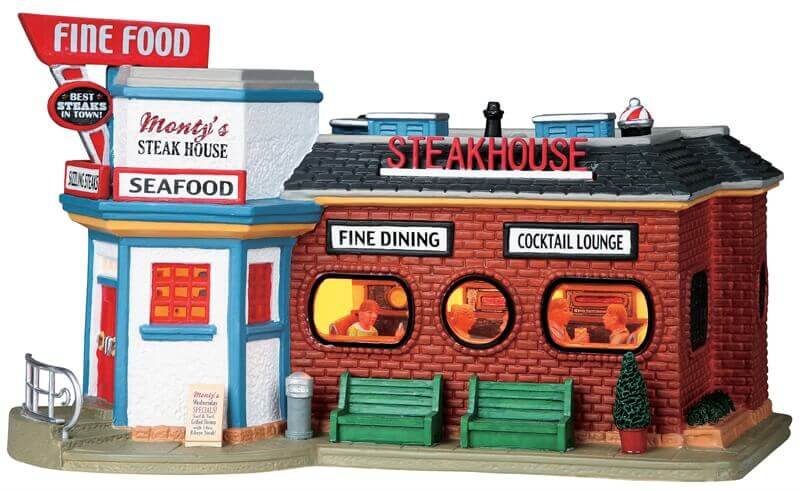 lemax-monty-s-steak-house-maison-miniature-lumineuse-village-de-no-l image 1