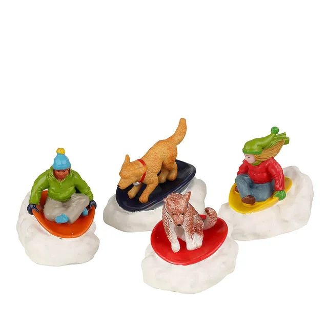 lemax-dog-snow-saucer-fun-figurine-luge-enfants-et-chiens-vail-village image 1