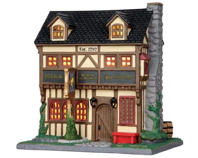 lemax-argyle-griffin-pub-maison-pub-irlandais-lumineux-pour-village-de-no-l image 1