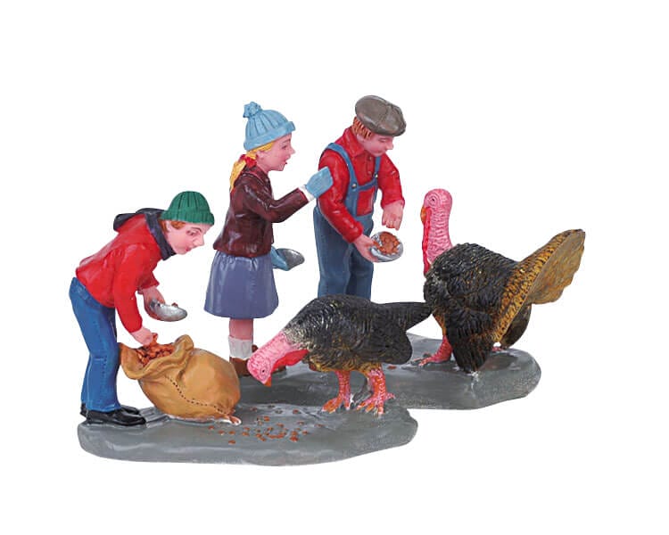 lemax-turkey-pen-enclos-dindes-figurine-village-miniature image 2