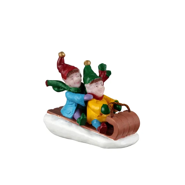 lemax-toboganning-figurine-luge-elfes-santa-s-wonderland image 1
