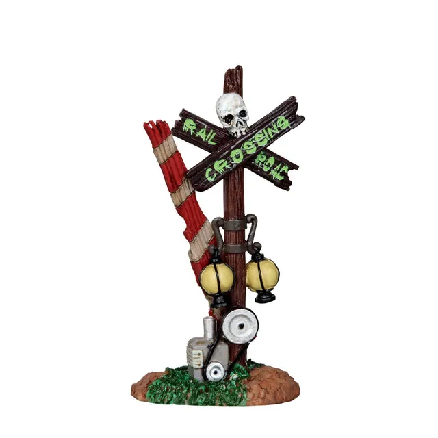 lemax-rotten-railroad-crossing-accessoire-spooky-town-halloween image 1