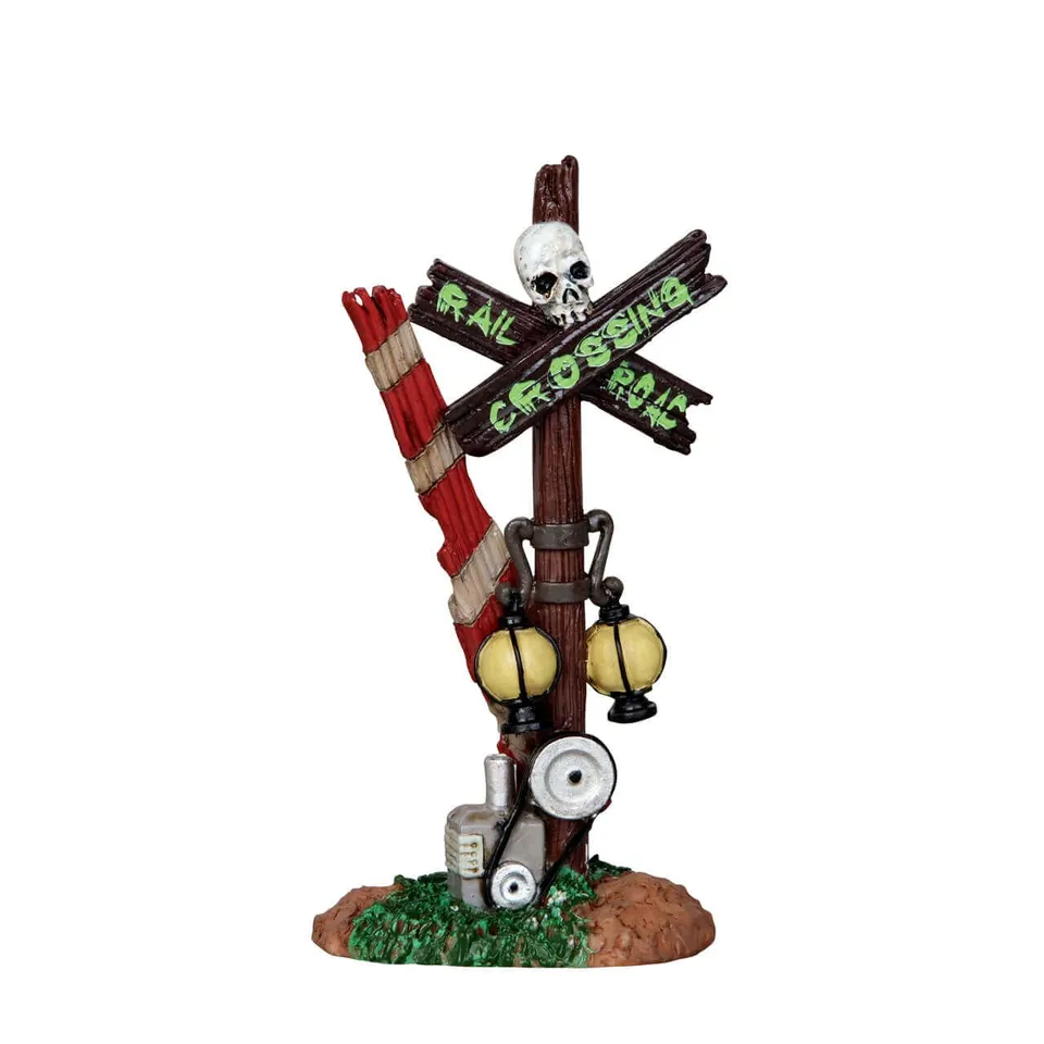 lemax-rotten-railroad-crossing-accessoire-spooky-town-halloween image 1