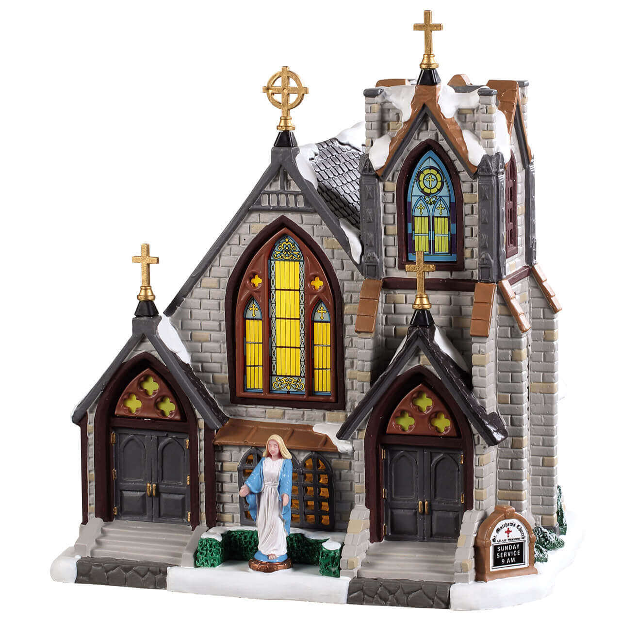 lemax-st-matthew-s-church-glise-miniature-caddington image 1