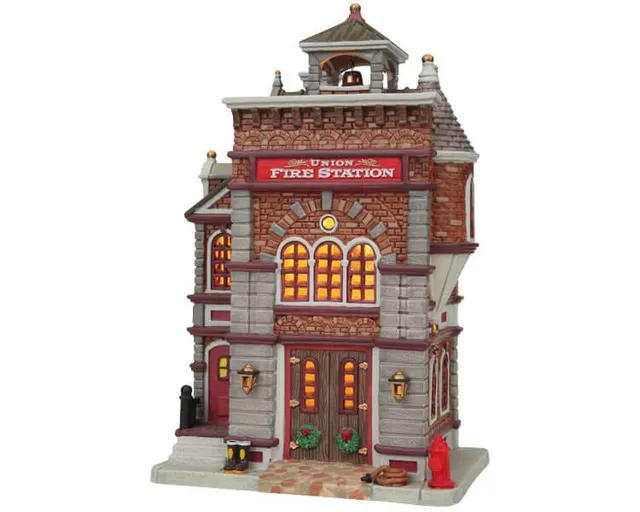 lemax-union-fire-station-b-timent-lumineux-village-de-no-l image 1