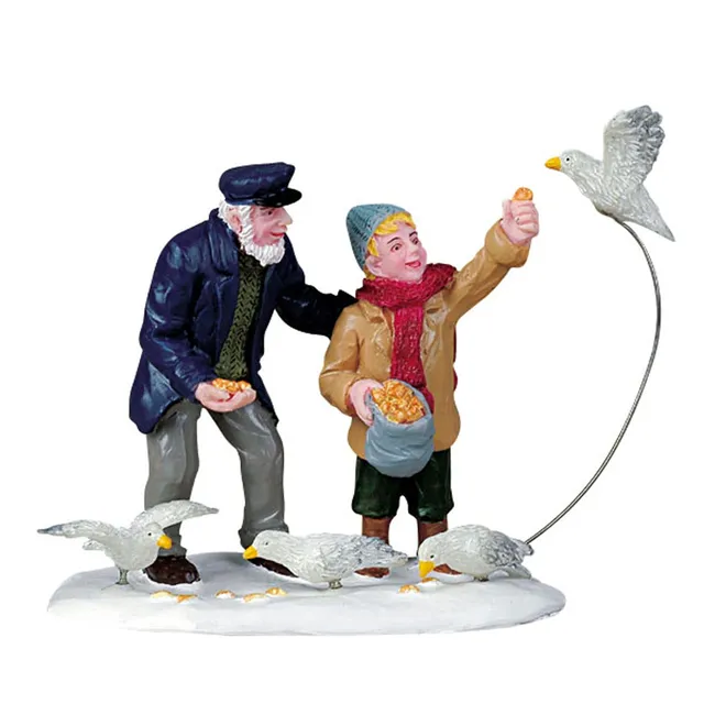 lemax-feeding-seagulls-figurine-village-de-no-l image 1