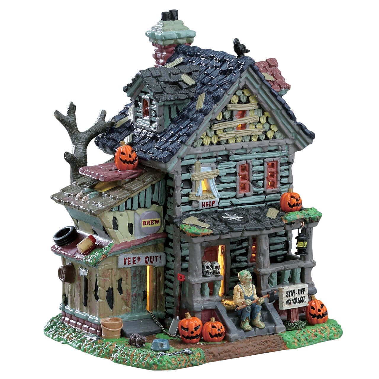 lemax-creepy-neighborhood-house-maison-hant-e-miniature-lumineuse image 1