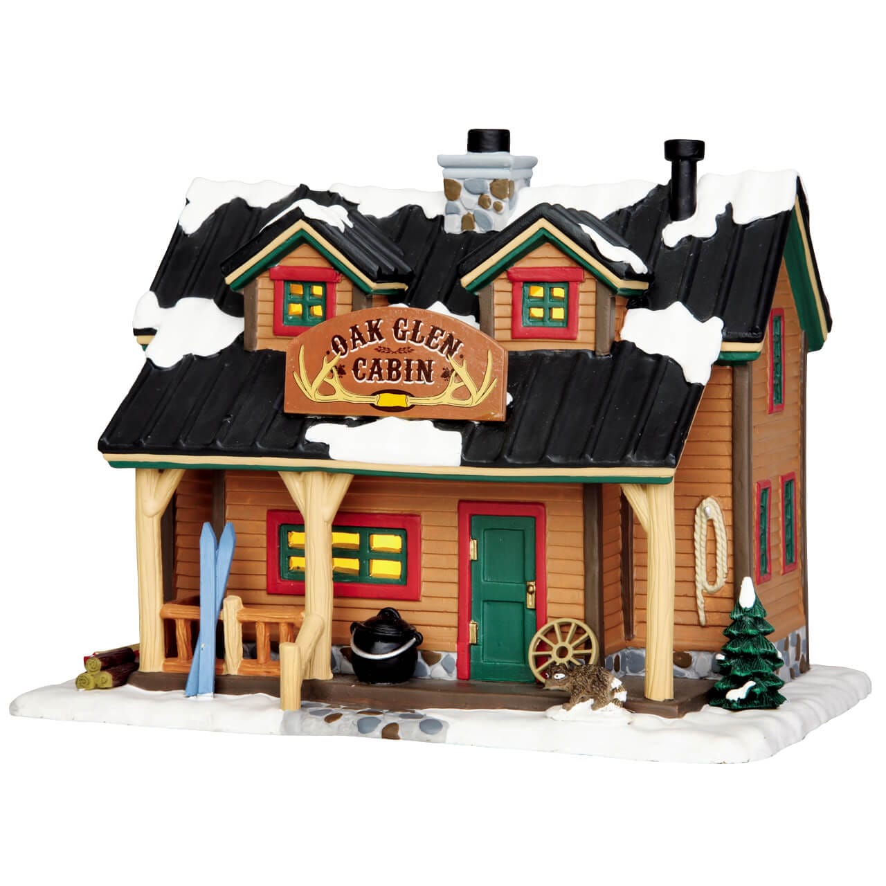 lemax-oak-glen-cabin-chalet-miniature-lumineux image 1