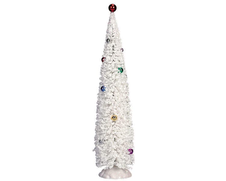 lemax-white-christmas-tree-extra-large-grand-sapin-blanc-stable image 1