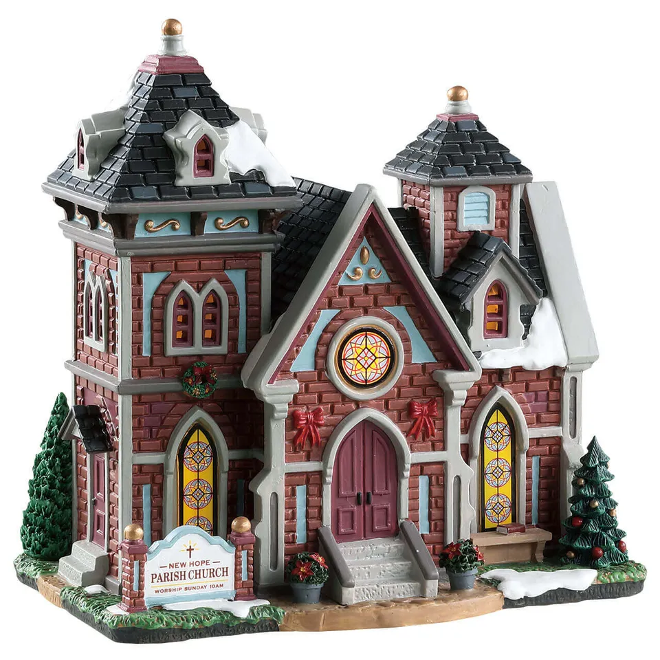 lemax-new-hope-parish-church-glise-miniature-lumineuse image 1