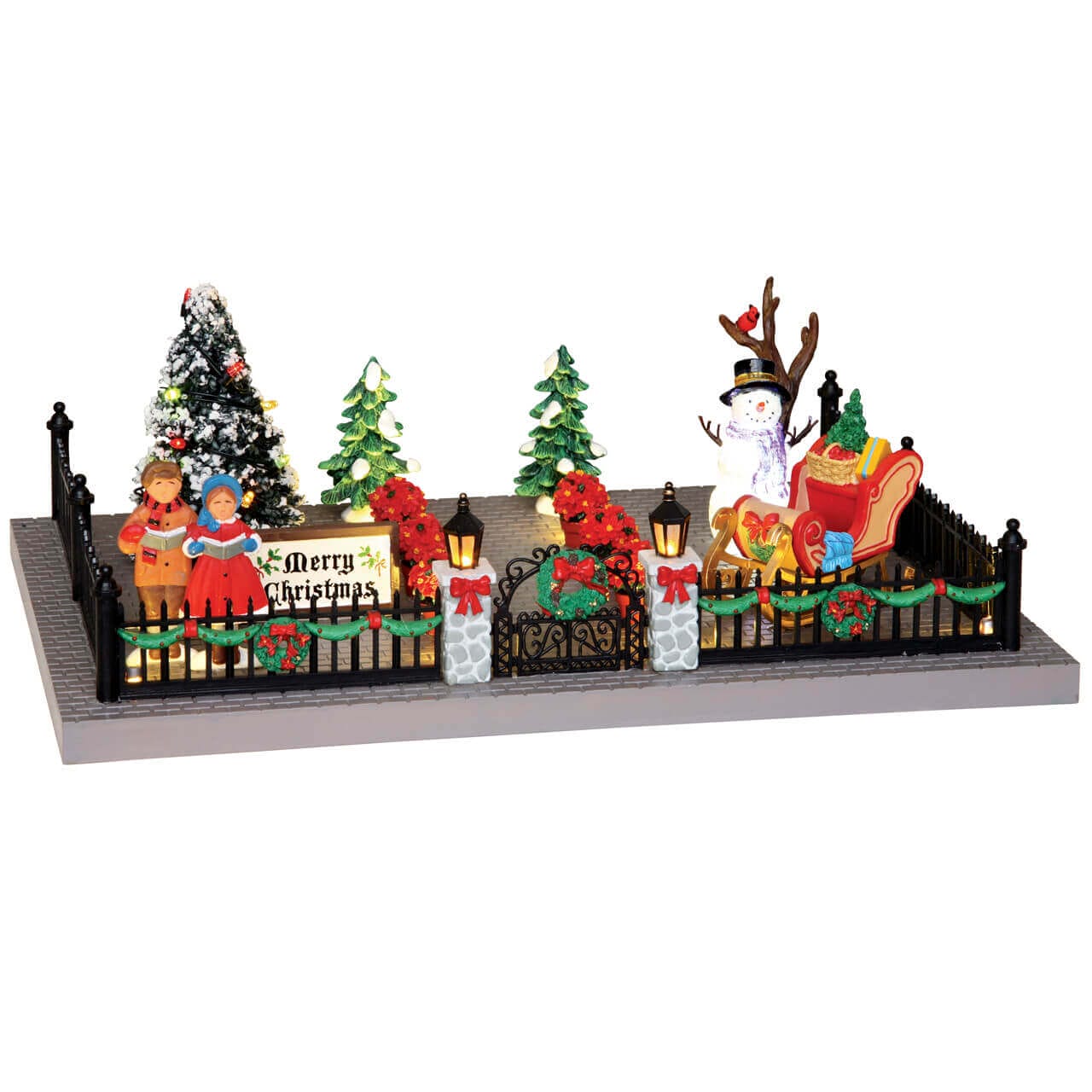 lemax-decorated-victorian-front-yard-d-cor-jardin-victorien-miniature image 1