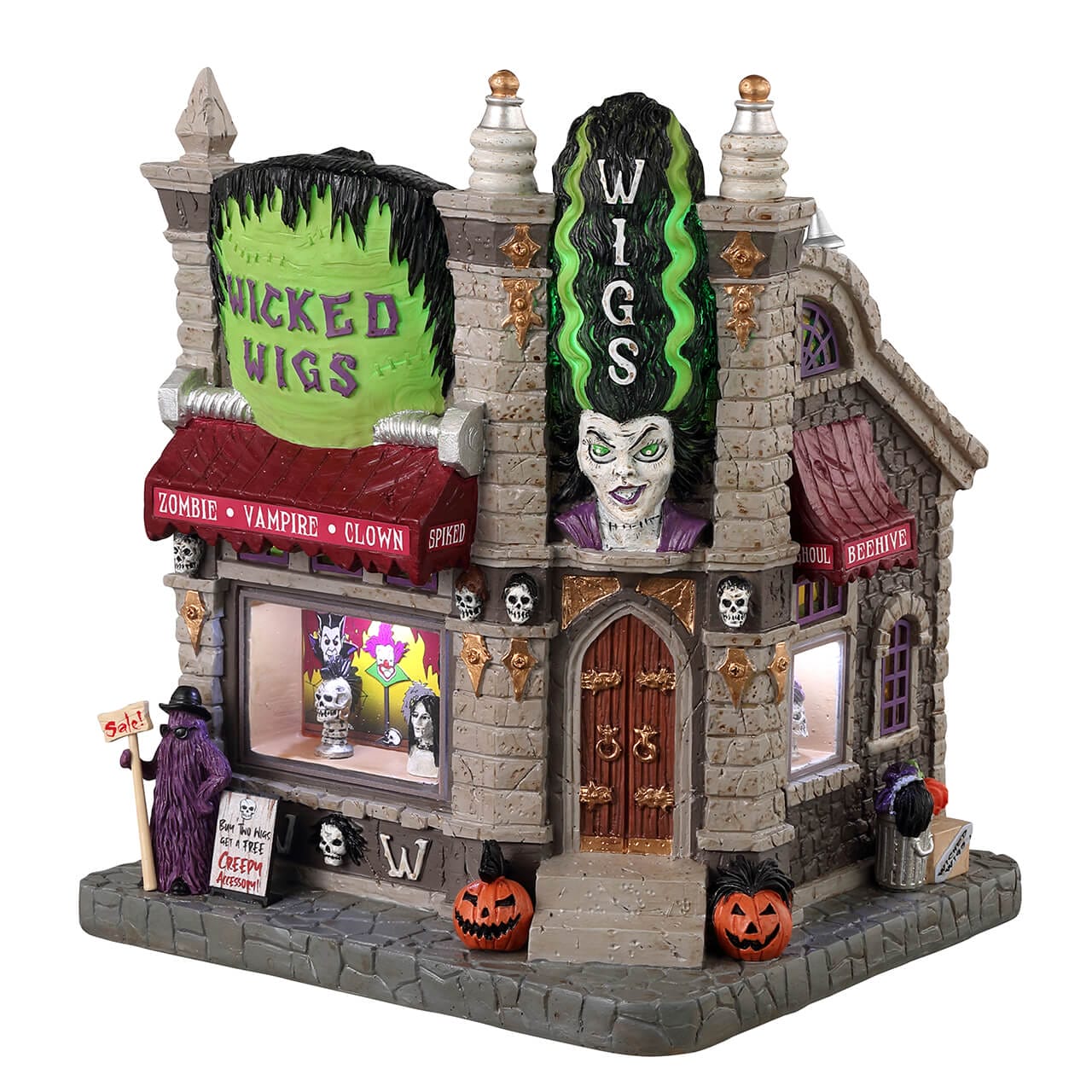 lemax-wicked-wigs-boutique-miniature-lumineuse-spooky-town image 2
