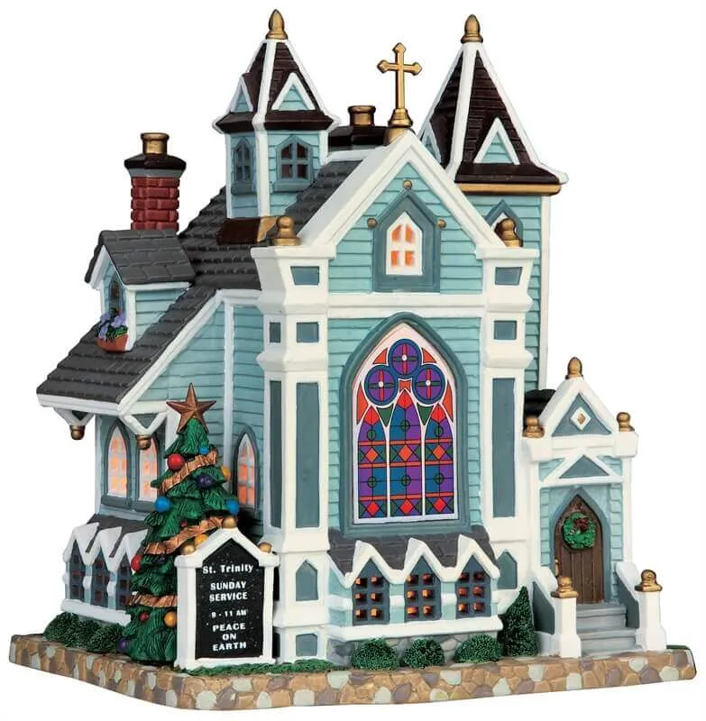 lemax-st-trinity-church-glise-lumineuse-village-miniature image 1