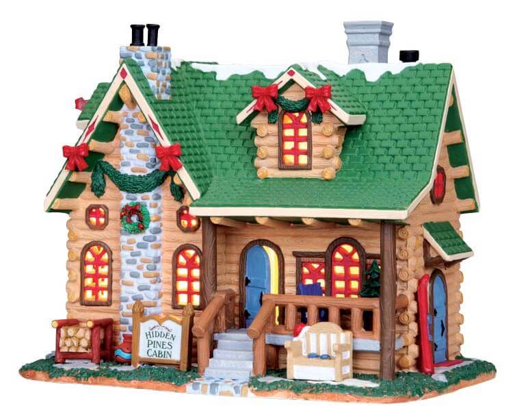 lemax-hidden-pines-cabin-cabane-miniature-lumineuse-village-de-no-l image 4