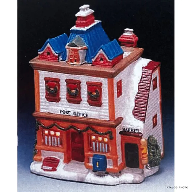 lemax-blue-top-post-office-barber-b-timent-lumineux-poste-et-barbier image 1