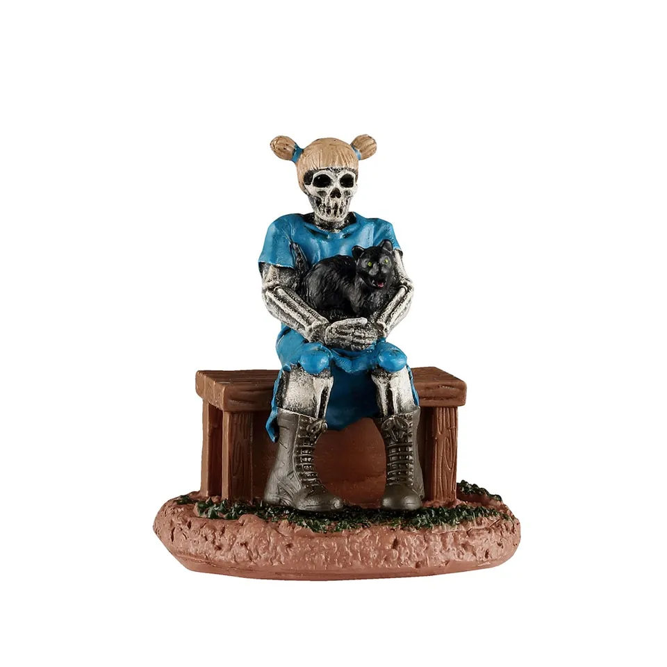 lemax-ghoul-sister-with-cat-figurine-fant-me-et-chat-spooky-town image 1
