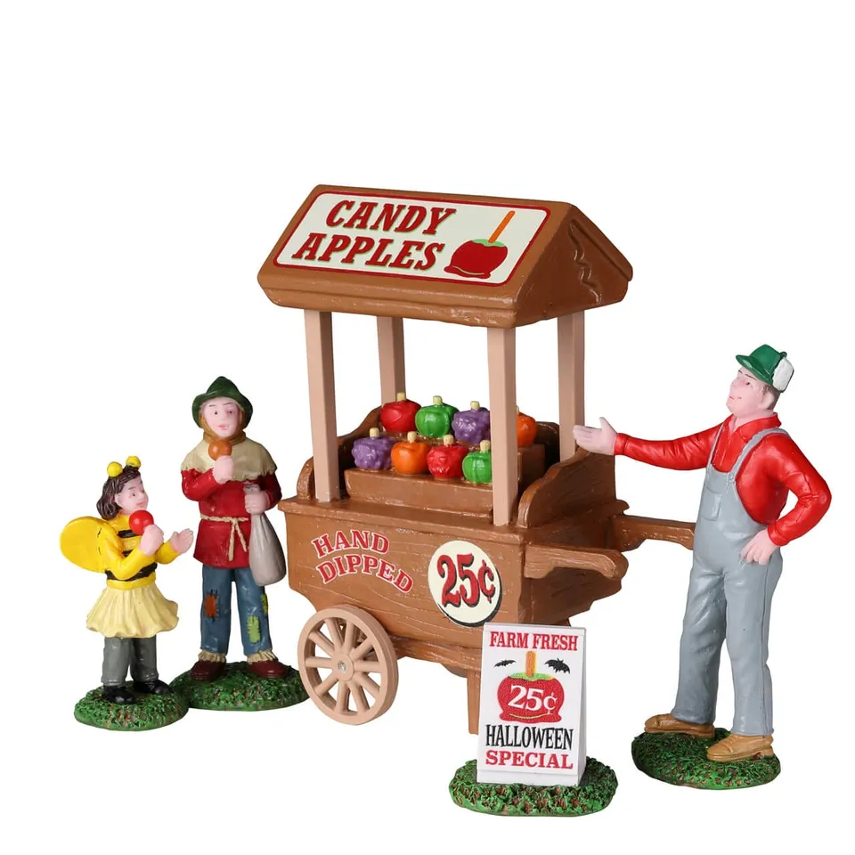 lemax-candy-apple-cart-set-de-5-chariot-pommes-d-amour-spooky-town image 1