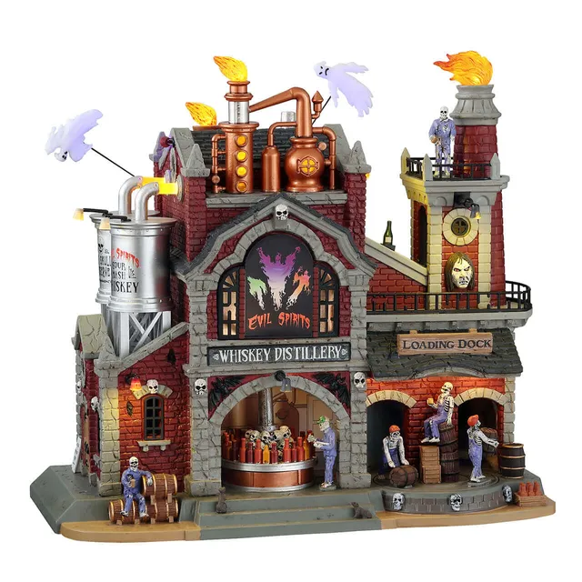 lemax-evil-spirits-whiskey-distillery-b-timent-miniature-lumineux-spooky-town image 1