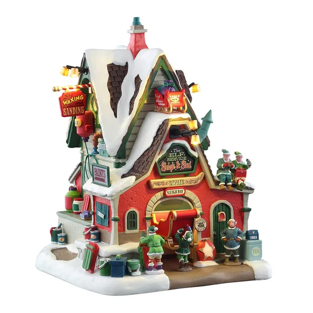lemax-the-elf-service-sleigh-sled-repair-atelier-lutins-lumineux image 1