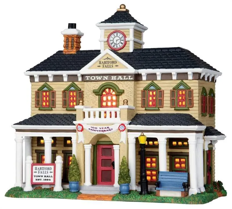 lemax-hartford-falls-town-hall-mairie-miniature-village-de-no-l image 1