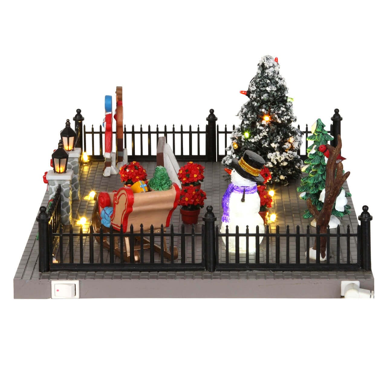 lemax-decorated-victorian-front-yard-d-cor-jardin-victorien-miniature image 3
