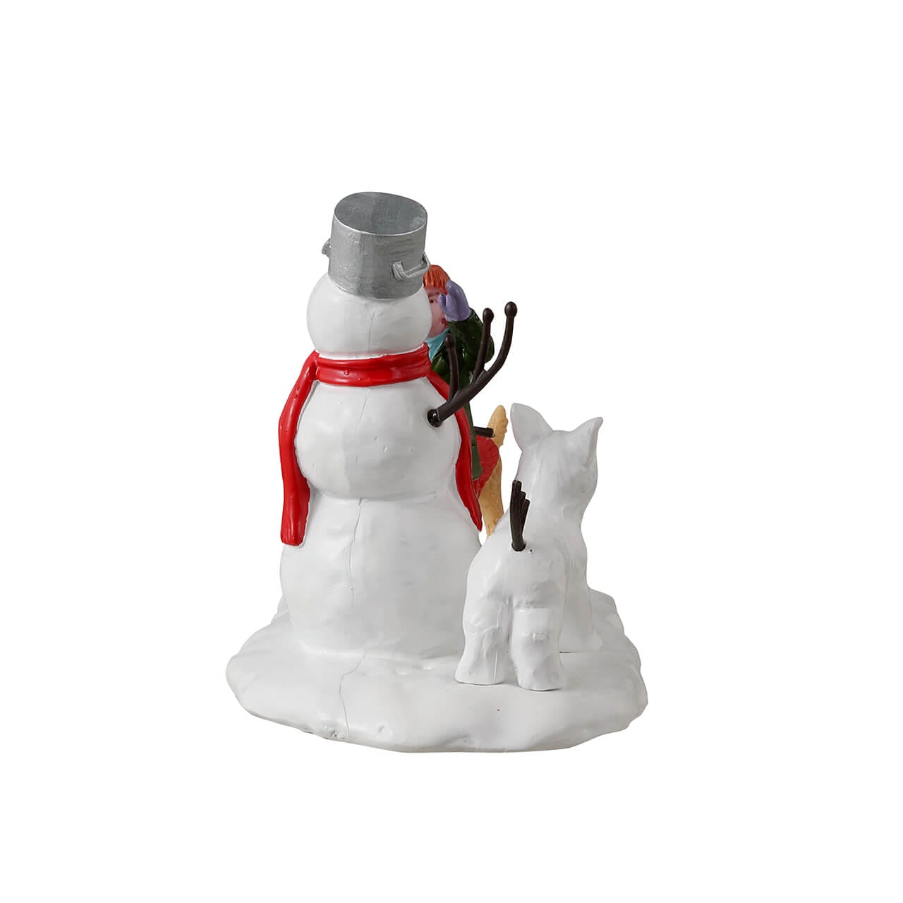 lemax-doggone-winter-fun-figurine-fille-bonhomme-de-neige-et-chien image 2