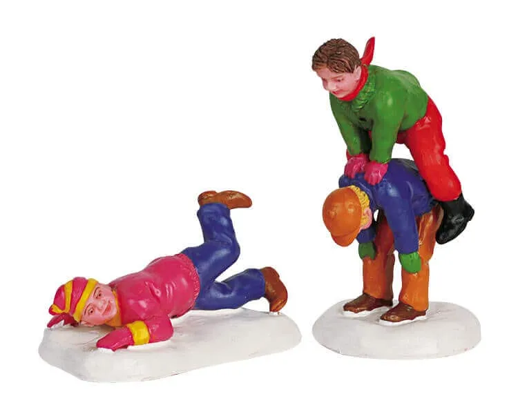 lemax-playing-leap-frog-figurine-miniature-enfants-saute-mouton image 1