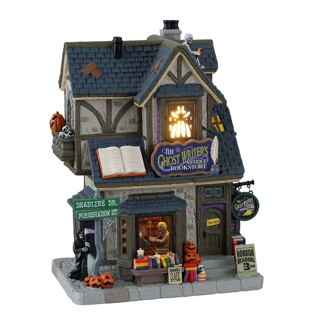 lemax-the-ghost-writer-s-antique-bookstore-librairie-hant-e-lumineuse-spooky-tow image 1