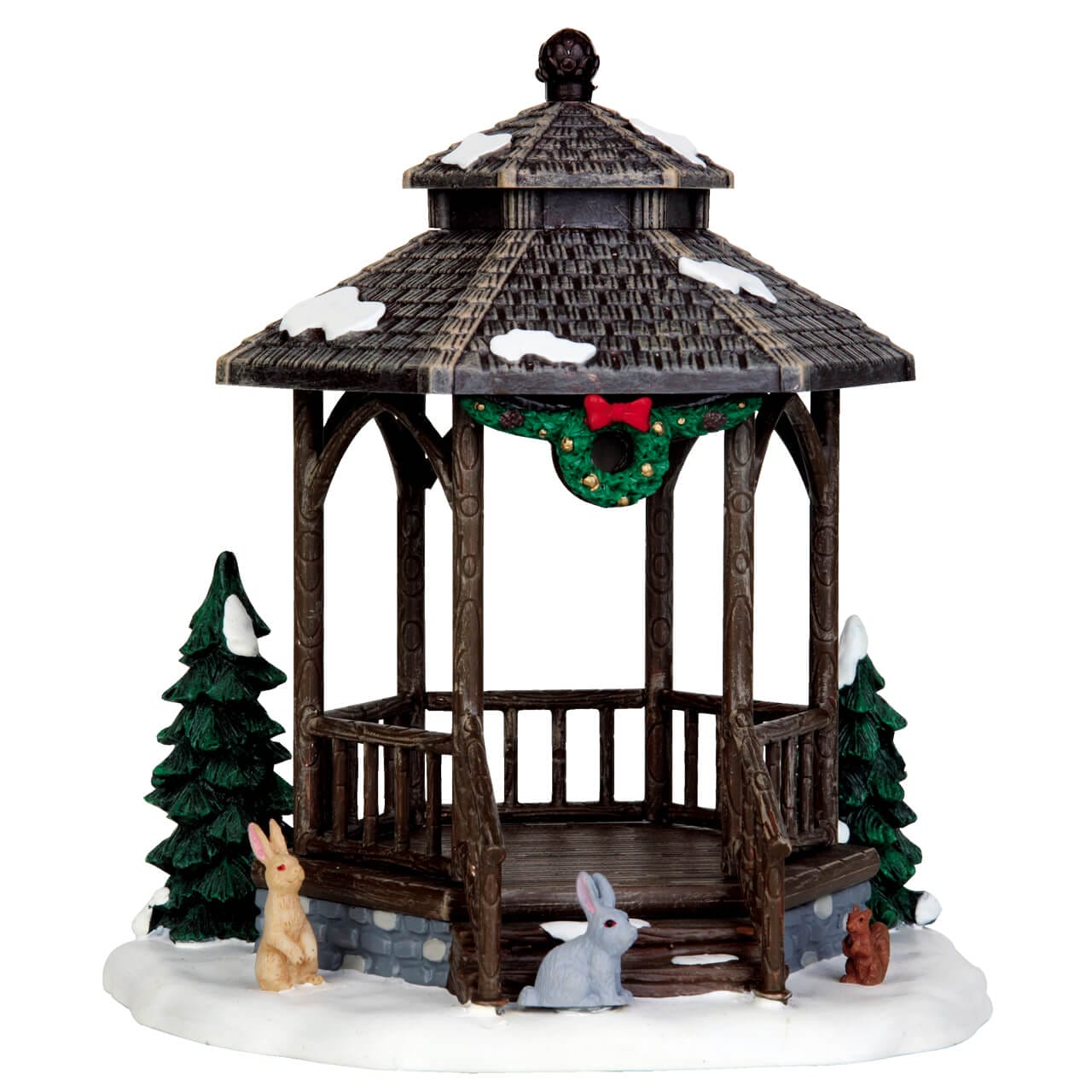lemax-winter-gazebo-kiosque-miniature-animaux-des-bois image 5