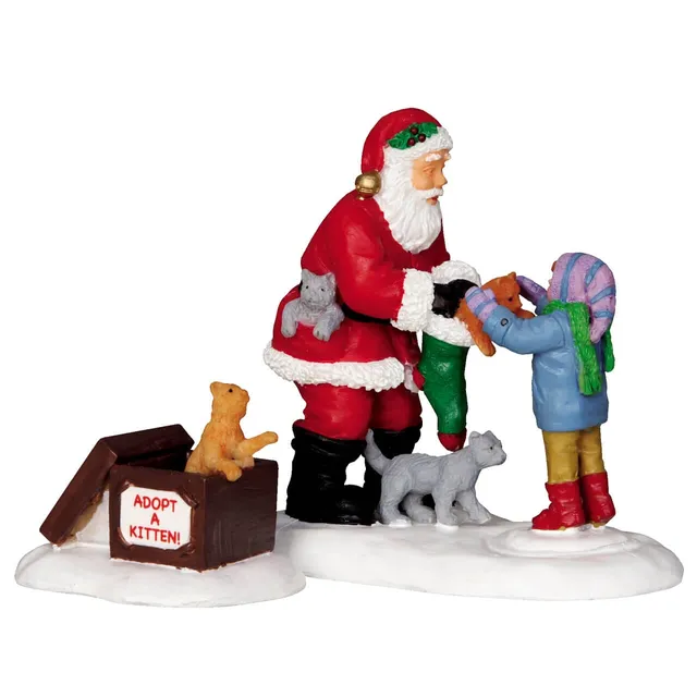lemax-santa-and-kittens-set-of-2-p-re-no-l-et-chatons image 1