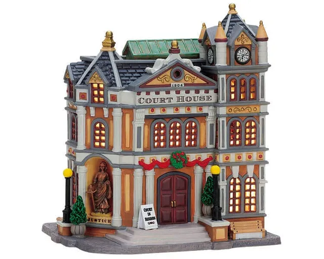 lemax-court-house-mairie-tribunal-miniature-lumineux image 1