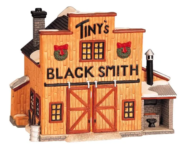 lemax-tiny-s-blacksmith-shop-b-timent-miniature-forge-de-village image 1