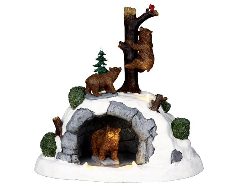 lemax-bear-cave-grotte-aux-ours-pour-village-miniature image 2