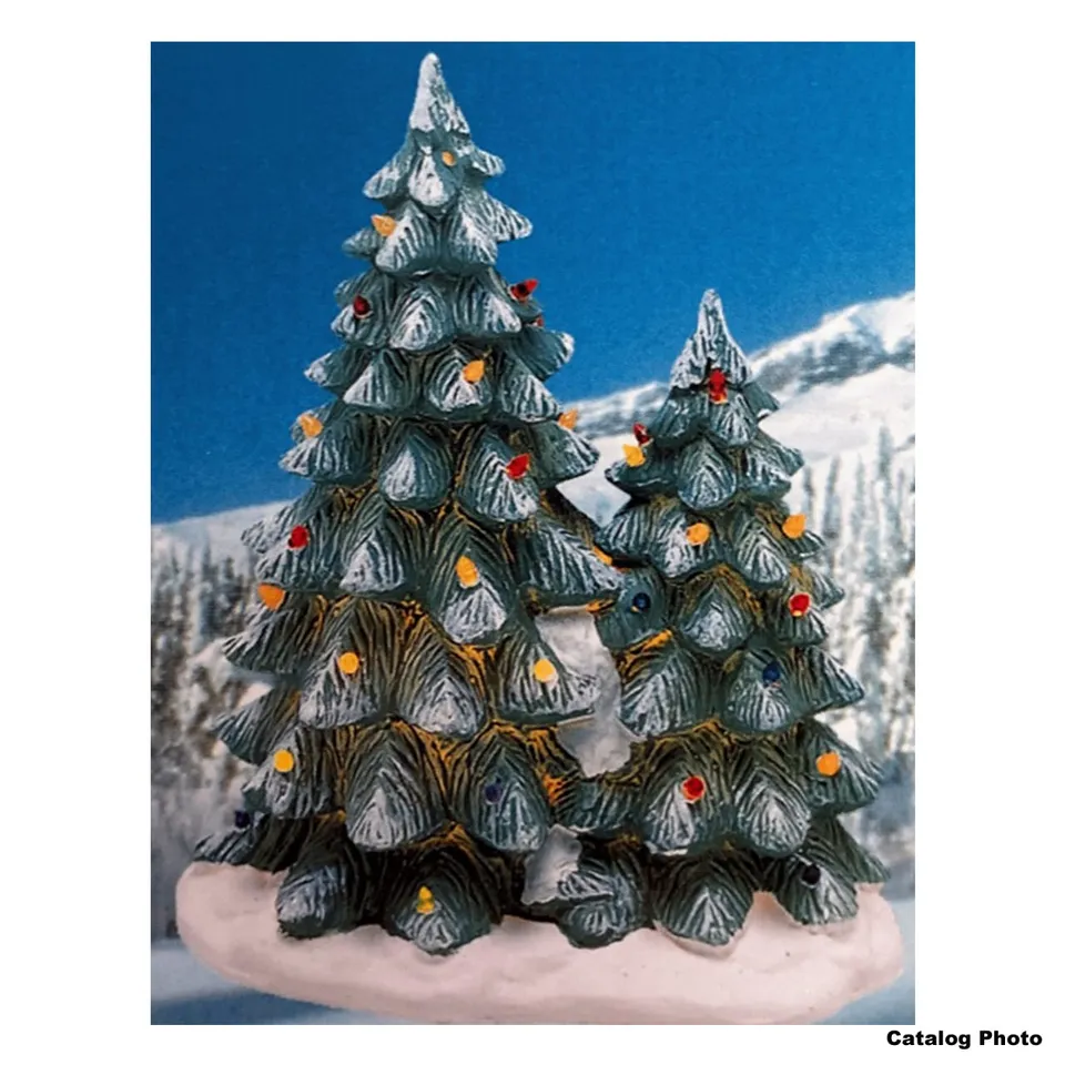 lemax-twin-christmas-tree-double-sapin-miniature-de-no-l image 1