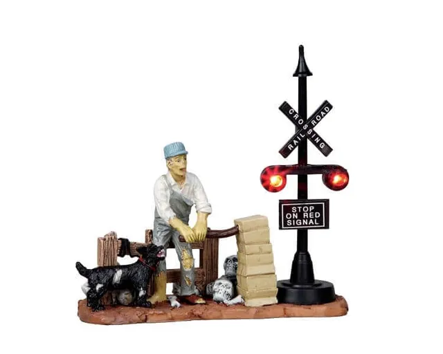 lemax-spooky-town-railway-switchman-aiguilleur-miniature-effrayant image 1