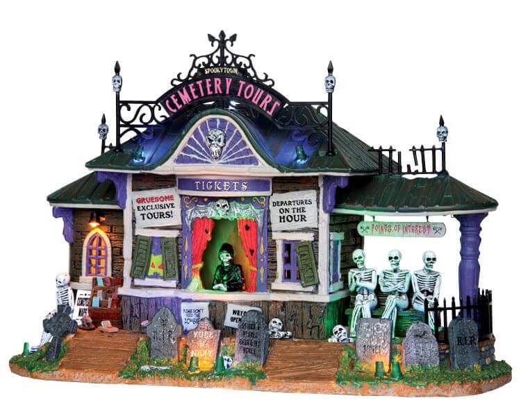 lemax-spookytown-cemetery-tours-b-timent-lumineux-halloween image 1