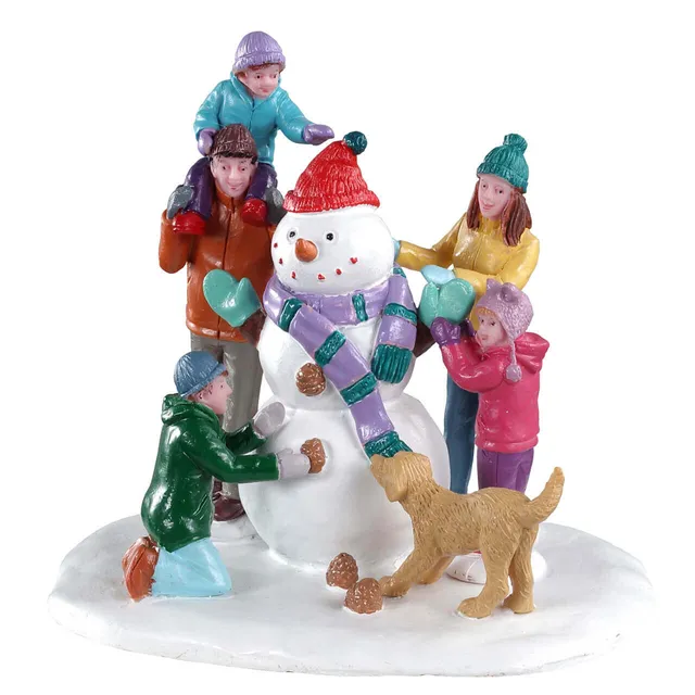 lemax-snowman-teamwork-figurine-famille-bonhomme-de-neige-vail-village image 1