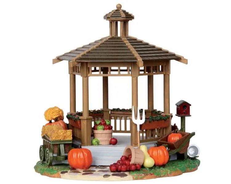 lemax-harvest-gazebo-kiosque-miniature-r-colte-village-automne-no-l image 1