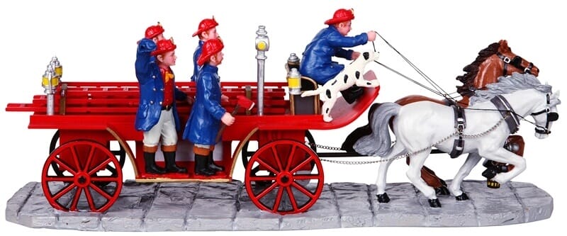 lemax-hook-ladder-caserne-de-pompiers-miniature-lumineuse image 3