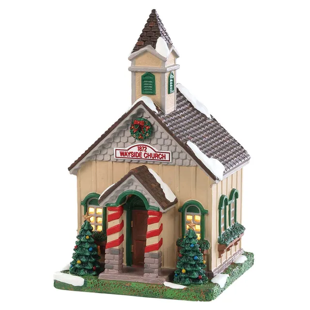 lemax-wayside-church-glise-miniature-lumineuse-caddington-village-de-no-l image 1