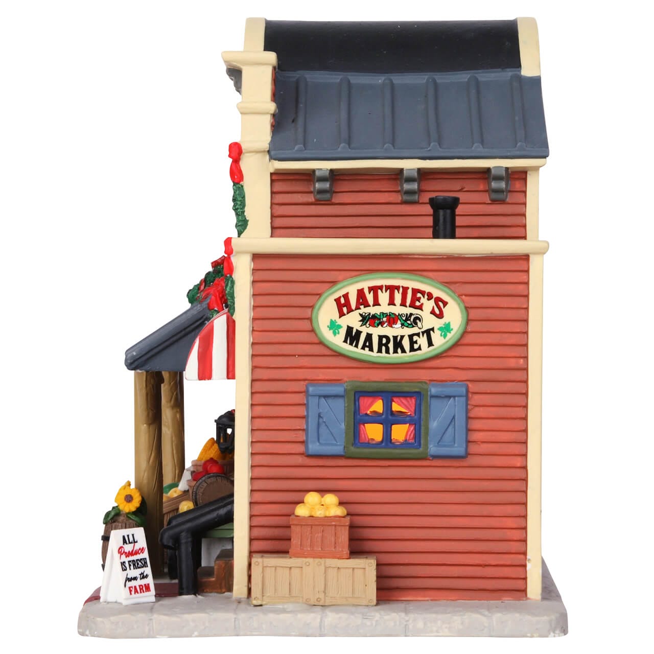 lemax-hattie-s-market-b-timent-village-de-no-l-miniature-lumineux image 2