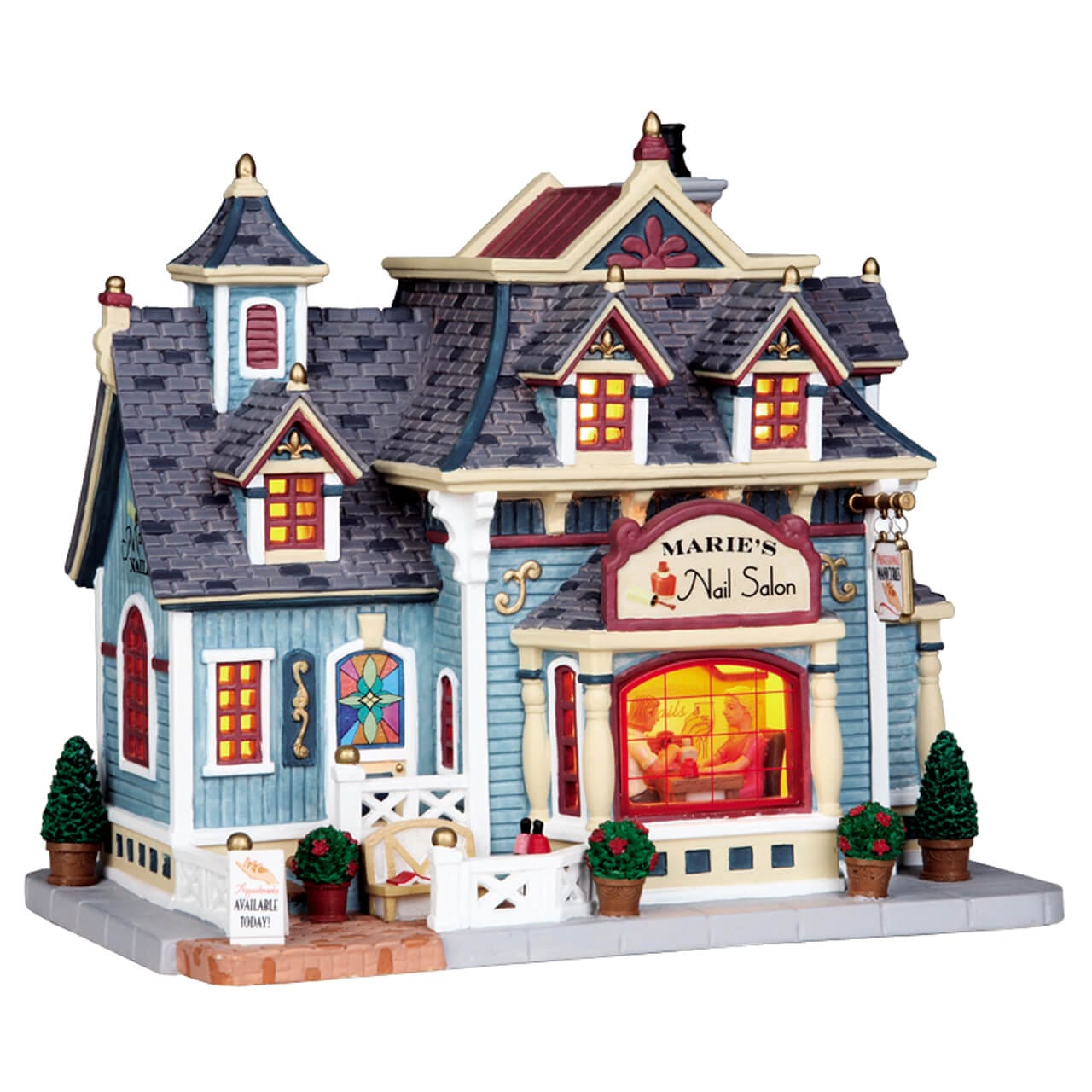 lemax-marie-s-nail-salon-boutique-miniature-lumineuse image 1