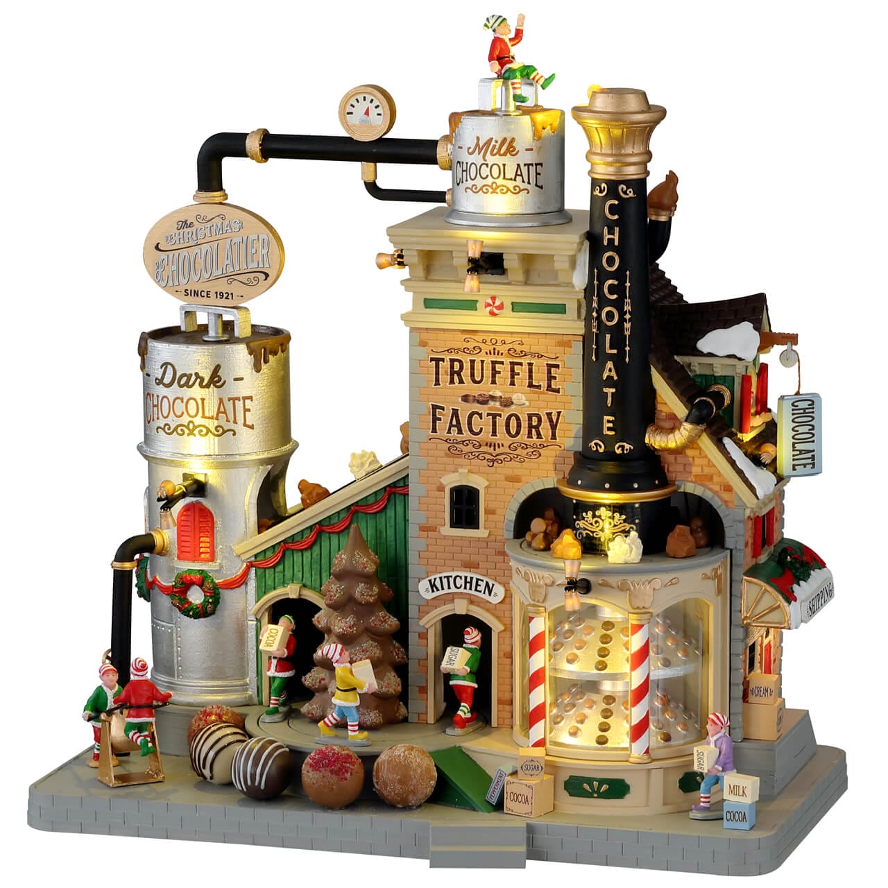 lemax-the-christmas-chocolatier-truffle-factory-fabrique-de-chocolat-anim-e-sant image 1