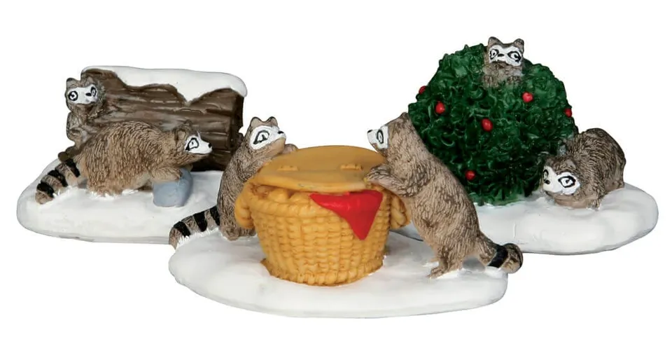 lemax-rascal-raccoons-set-of-3-lot-3-figurines-ratons image 1