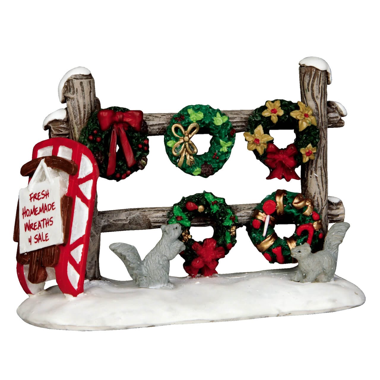 lemax-christmas-wreaths-4-sale-stand-couronnes-de-no-l-miniature image 2