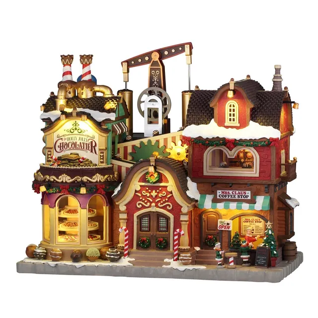 lemax-the-holly-jolly-chocolatier-mrs-claus-coffee-shop-b-timent-lumineux-santa- image 1